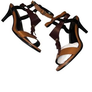 Midnight Velvet Women's Strappy Heels - Black, Burgundy and Brown Size 11